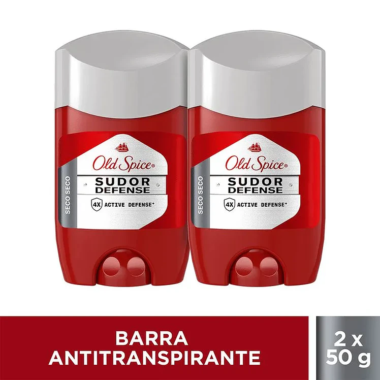 Desodorante Old Spice Sudor Defense Barra 50 g x 2 und 1