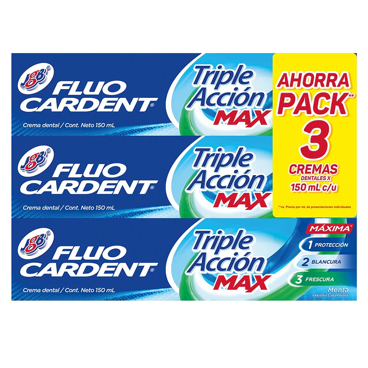 Crema Dental JGB Fluocardent Triple Acción 50 ml y Cepillo
