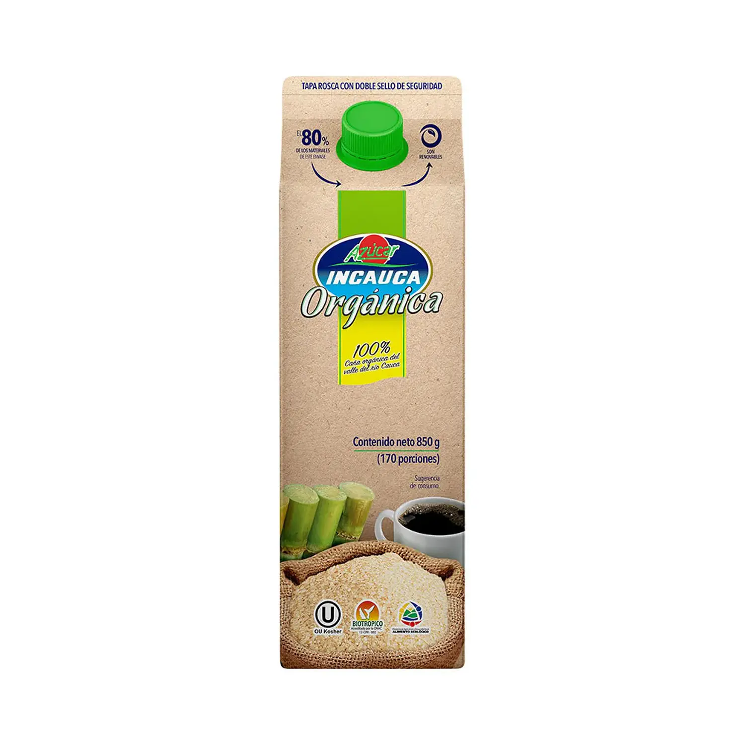 Azúcar Incauca orgánica tetrapak x 850 g