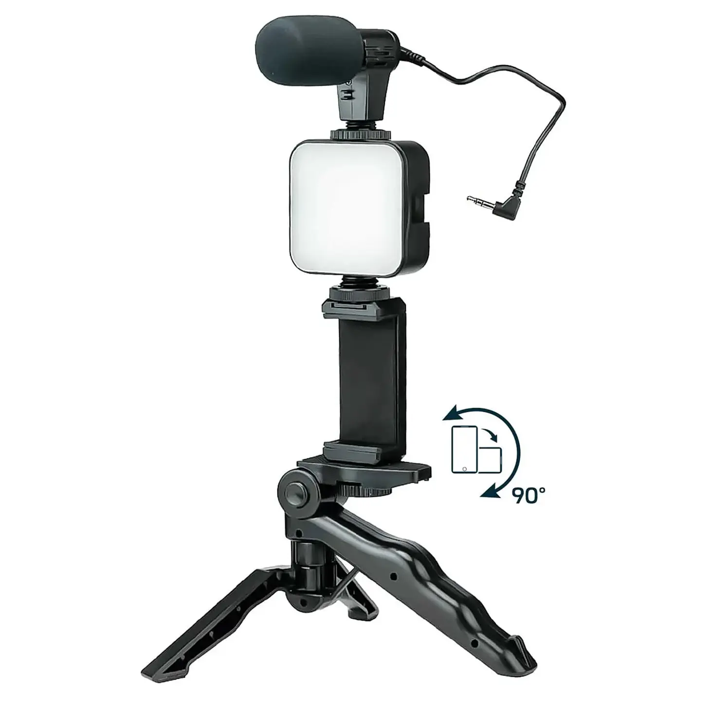 Kit Vta Vlogger Soporte Smartphone, Luz Trípode O Empuñadura
