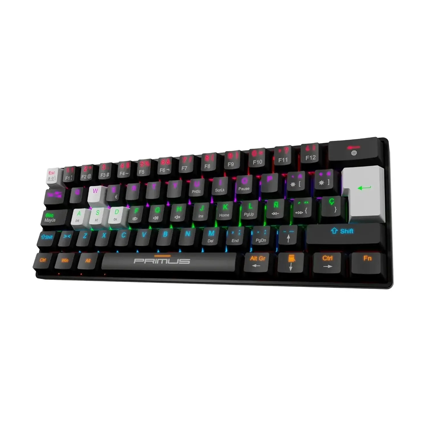 Teclado Primus Alámbrico Mecánico Gaming Ballista 61T Negro