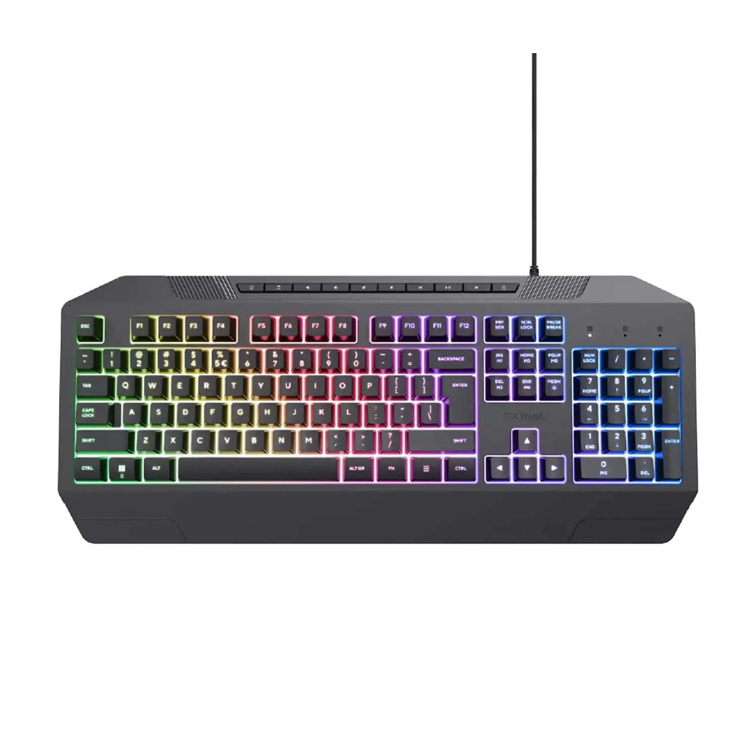 Teclado Trust Alámbrico Gaming Gxt 836 Evocx Negro