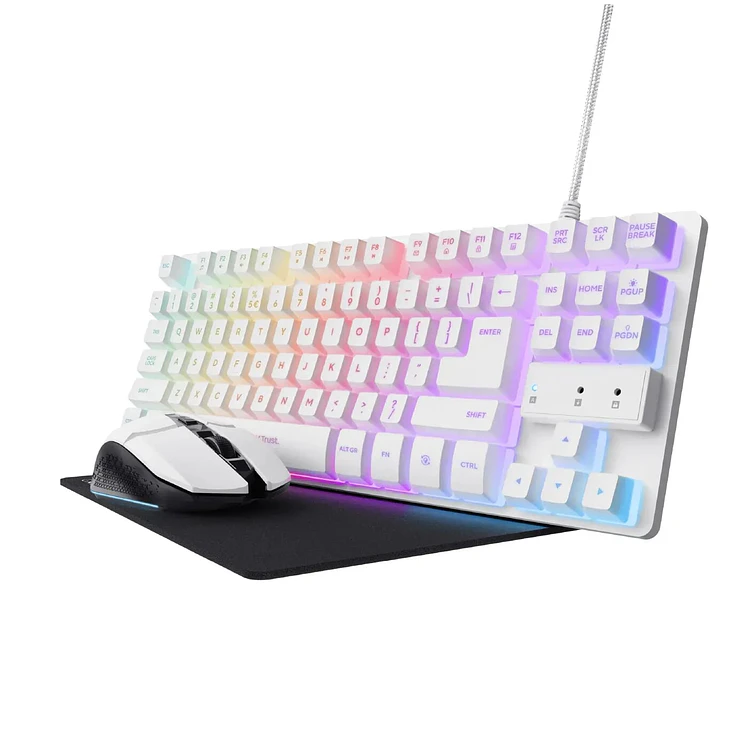 Combo 3 1 Trust Teclado Más Mouse Pad Mouse Gxt 794 Blanco
