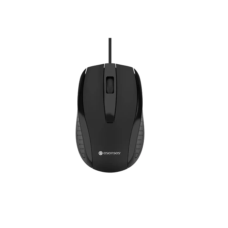 Mouse Esenses Alámbrico Óptico Negro