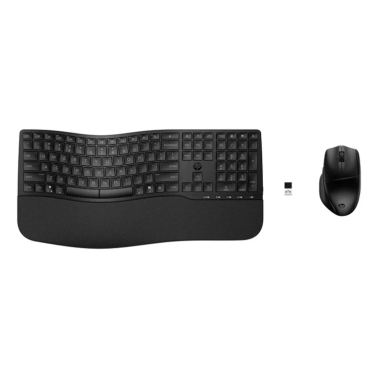 Combo HP Dual Ergonómico Teclado Más Mouse 680 Negro
