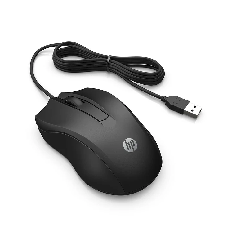 Mouse HP Alámbrico Óptico 100 Negro