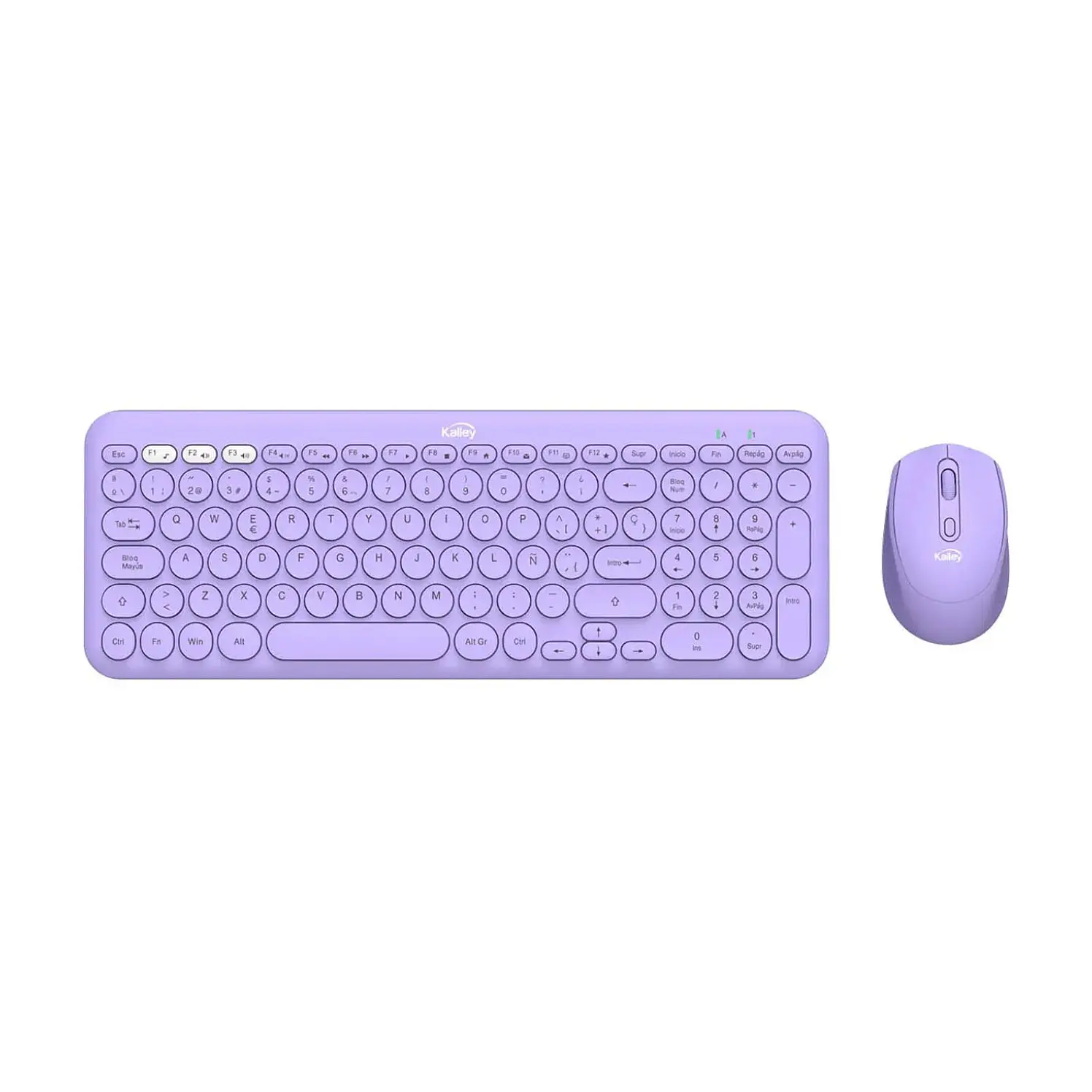 Combo Kalley Inalámbrico Teclado Más Mouse Morado Mate
