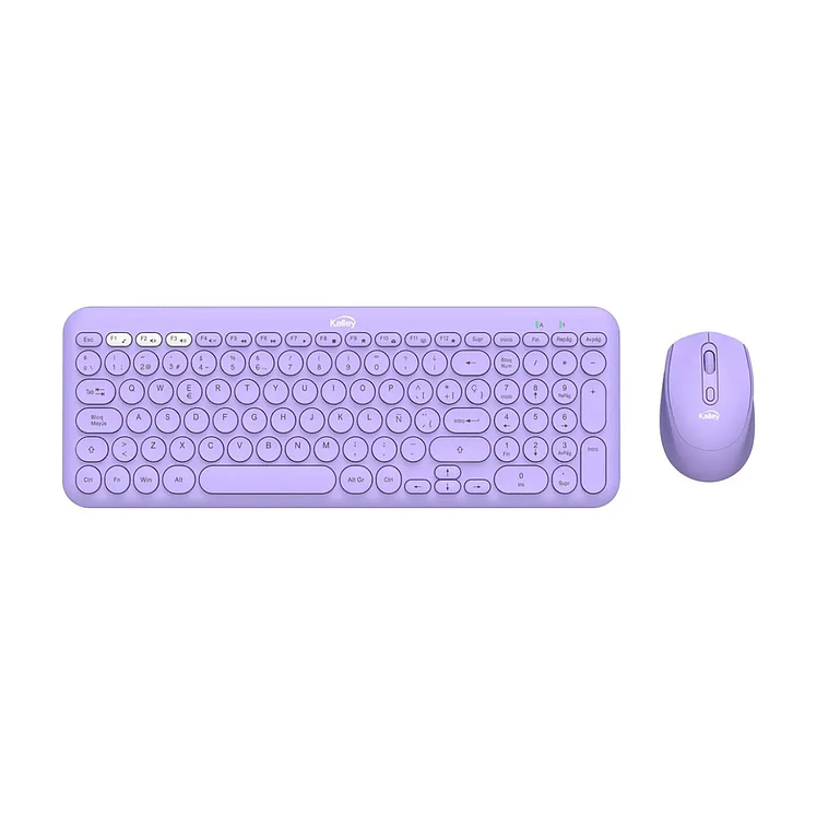 Combo Kalley Inalámbrico Teclado Más Mouse Morado Mate