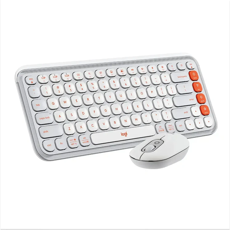 Combo Logitech Inalámbrico Teclado Más Mouse Pop Icon Blanco