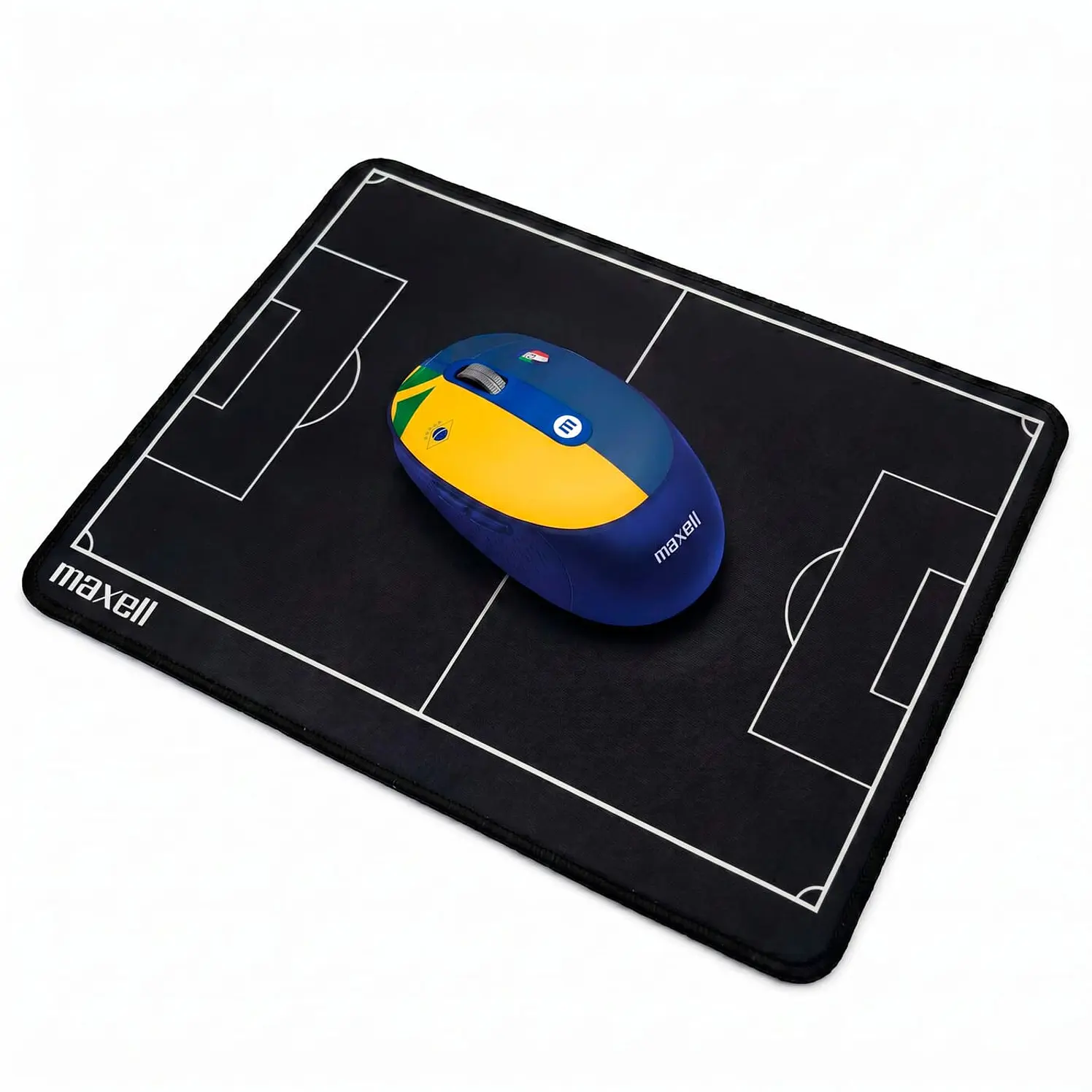 Combo Maxell Inalámbrico Mouse Más Pad Edición Futbol Azul