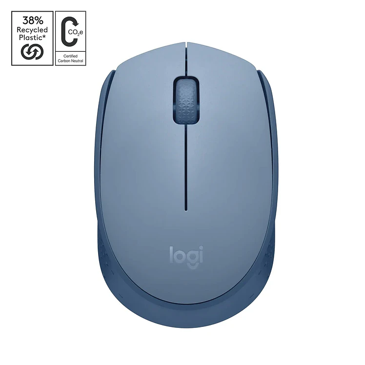 Mouse Logitech Inalámbrico Óptico M170 Azul Gris