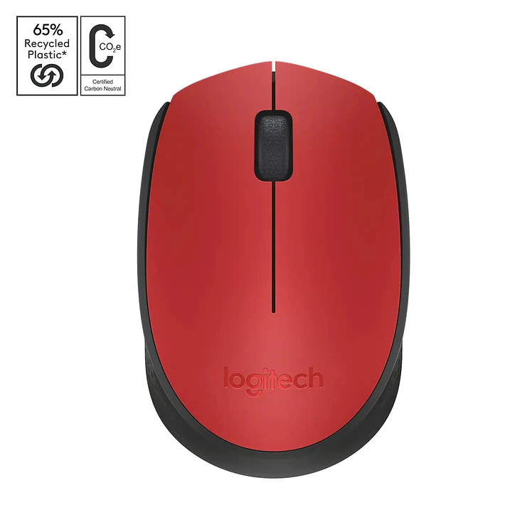 Mouse Logitech Inalámbrico Óptico M170 Rojo