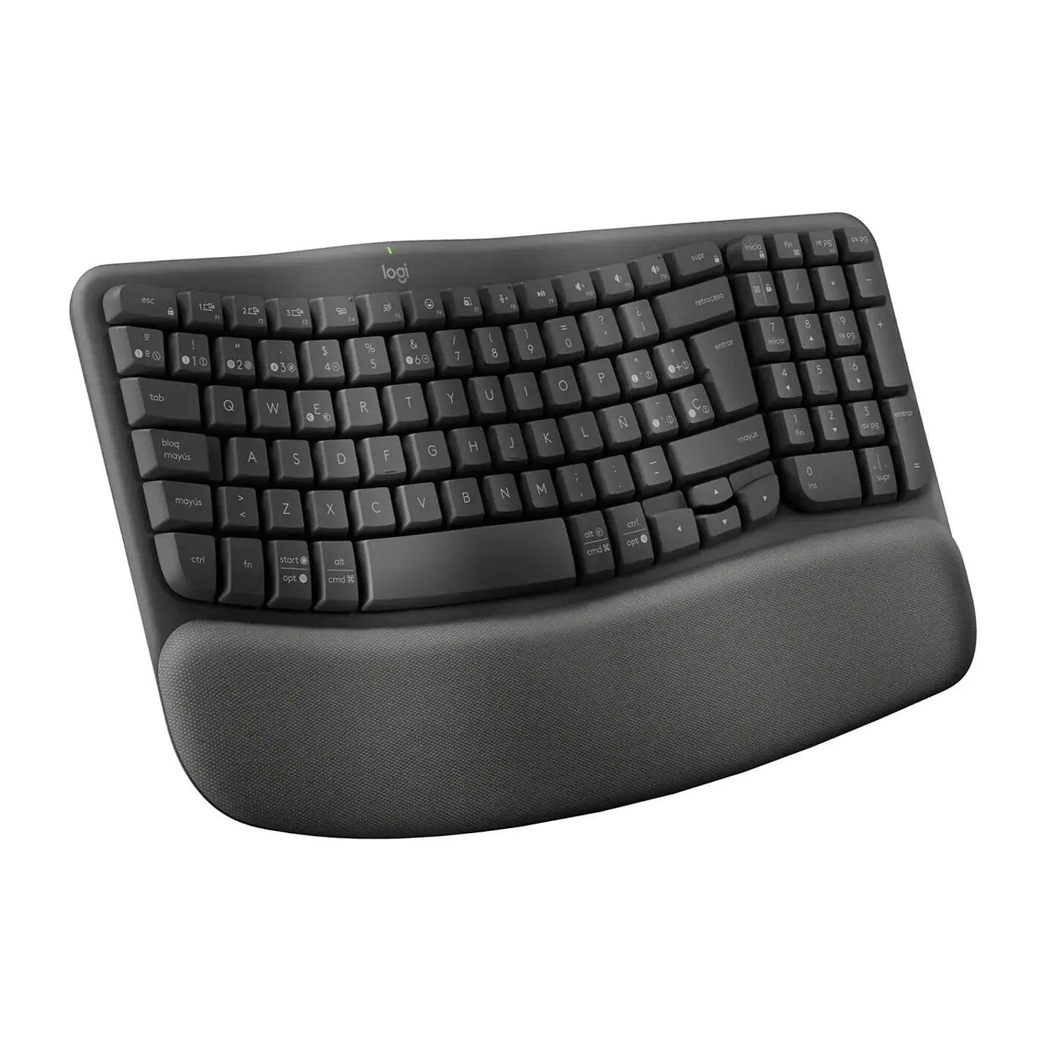 Teclado Logitech Inalámbrico Bluetooth Ergonómico Wave Negro