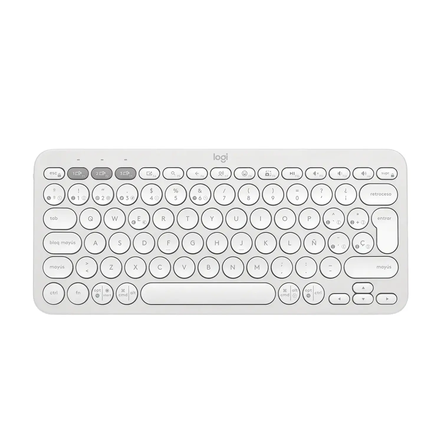 Teclado Logitech Inalámbrico Bluetooth K380S Blanco
