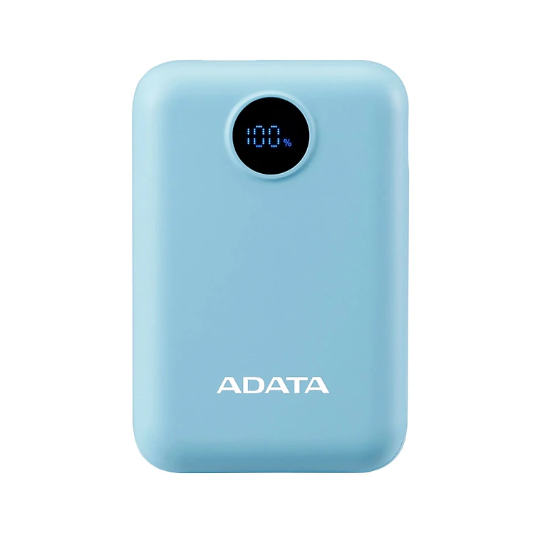 Batería Recargable Adata 10000 Mah Display Digital C100 Azul