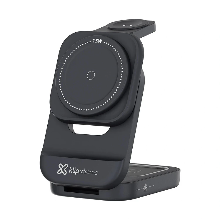 Base Klip Xtreme Carga Inalámbrica 3 1 20W 15W 2W 3W Negro