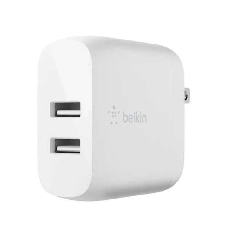 Adaptador Cargador De Pared Belkin Dual 24W 12W USB 12W USB