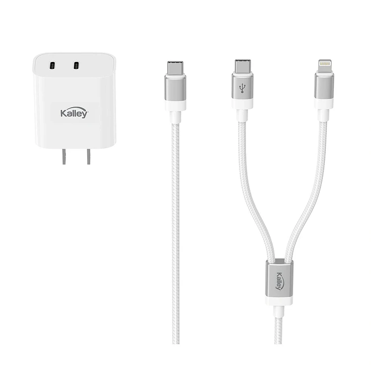 Adaptador Kalley Cargador Pared Dual USB 60 W 27 W 1 Blanco