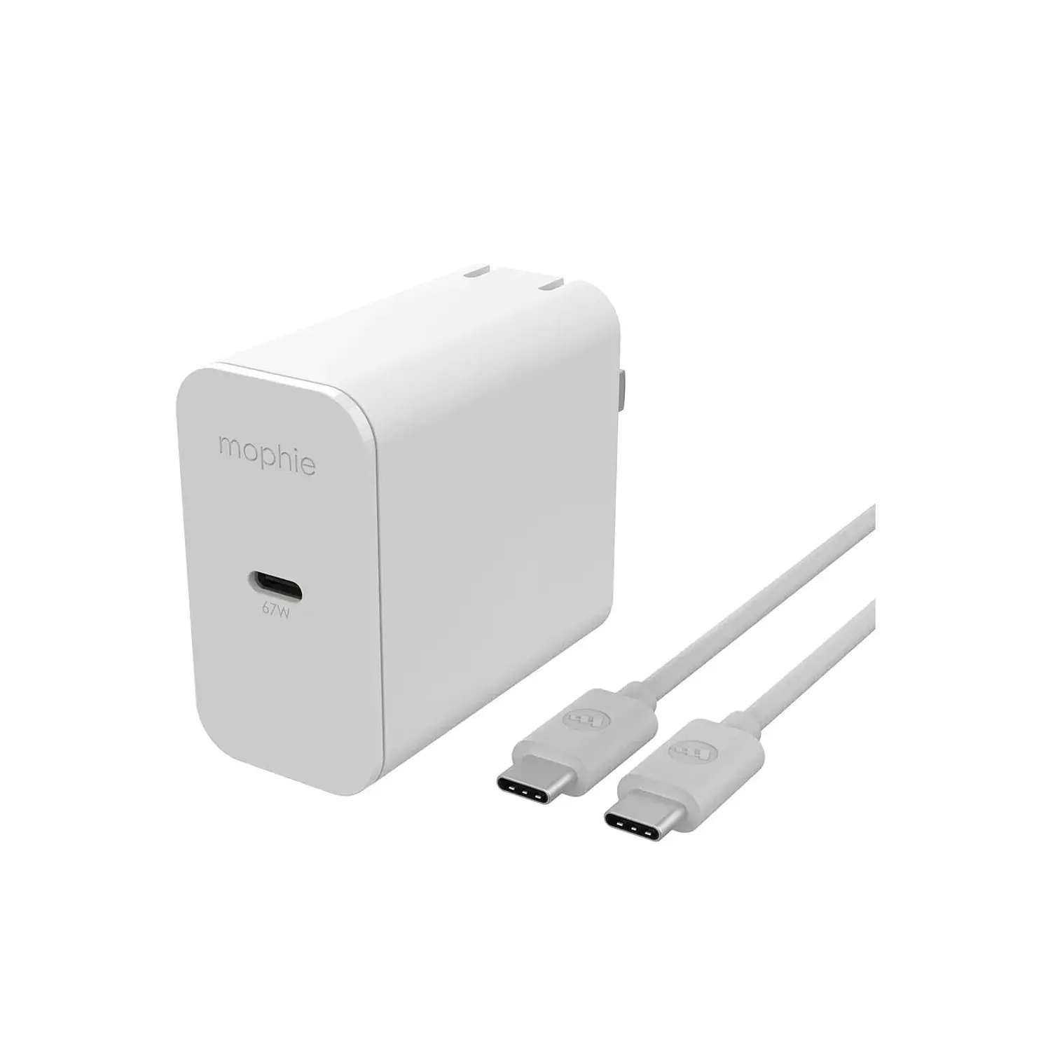 Adaptador Cargador Pared Mophie 67W Carga Rápida Cable 2 Mts