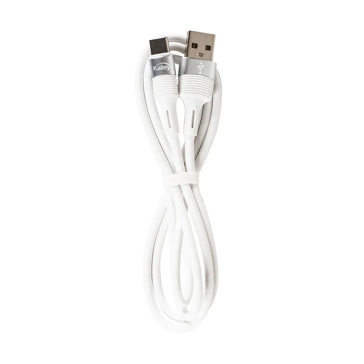 Cable Kalley USB A Lightning De 2 Metros Liso Blanco
