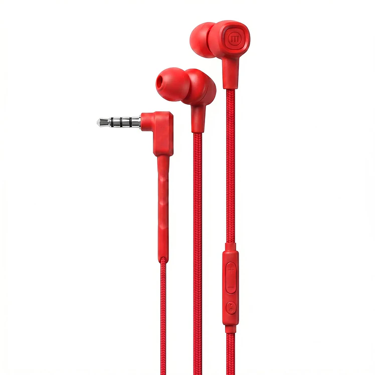 Audífono Maxell Alámbrico In Ear Solid Rojo