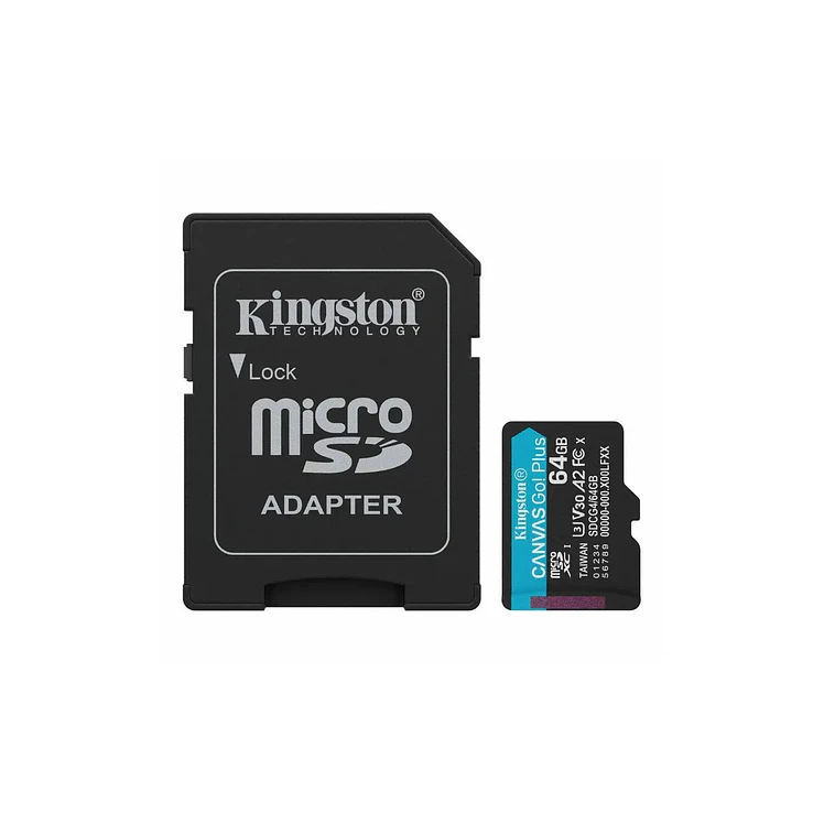 Memoria Micro Sd Kingston Canvas Go! 64GB Adaptador Clase 10