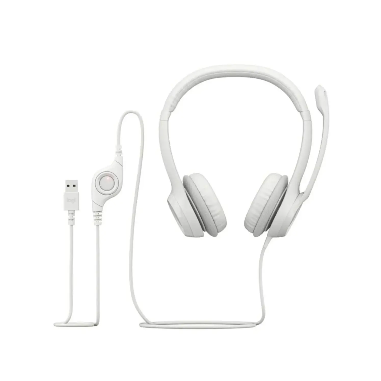 Audífonos Diadema Logitech Alámbricos On Ear H390 USB Blanco