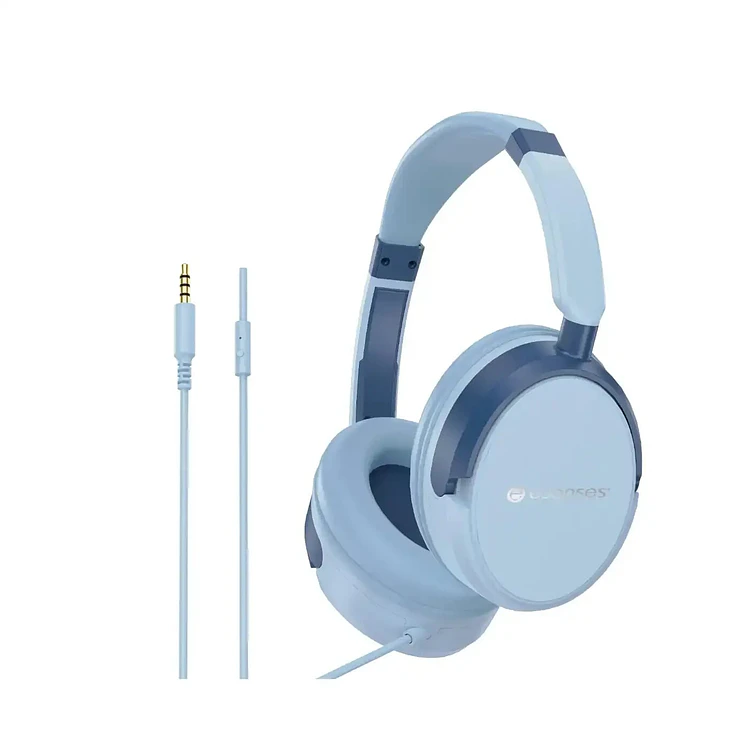 Audífonos Diadema Esenses Alámbricos Over Ear Azul
