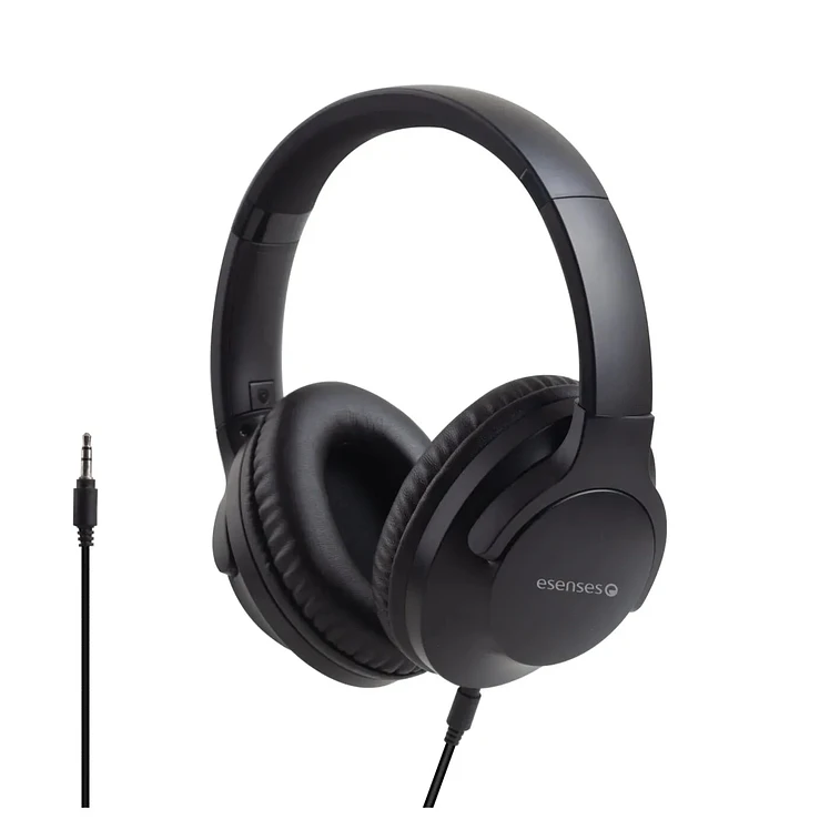 Audífonos Diadema Esenses Alámbricos Over Ear Negro