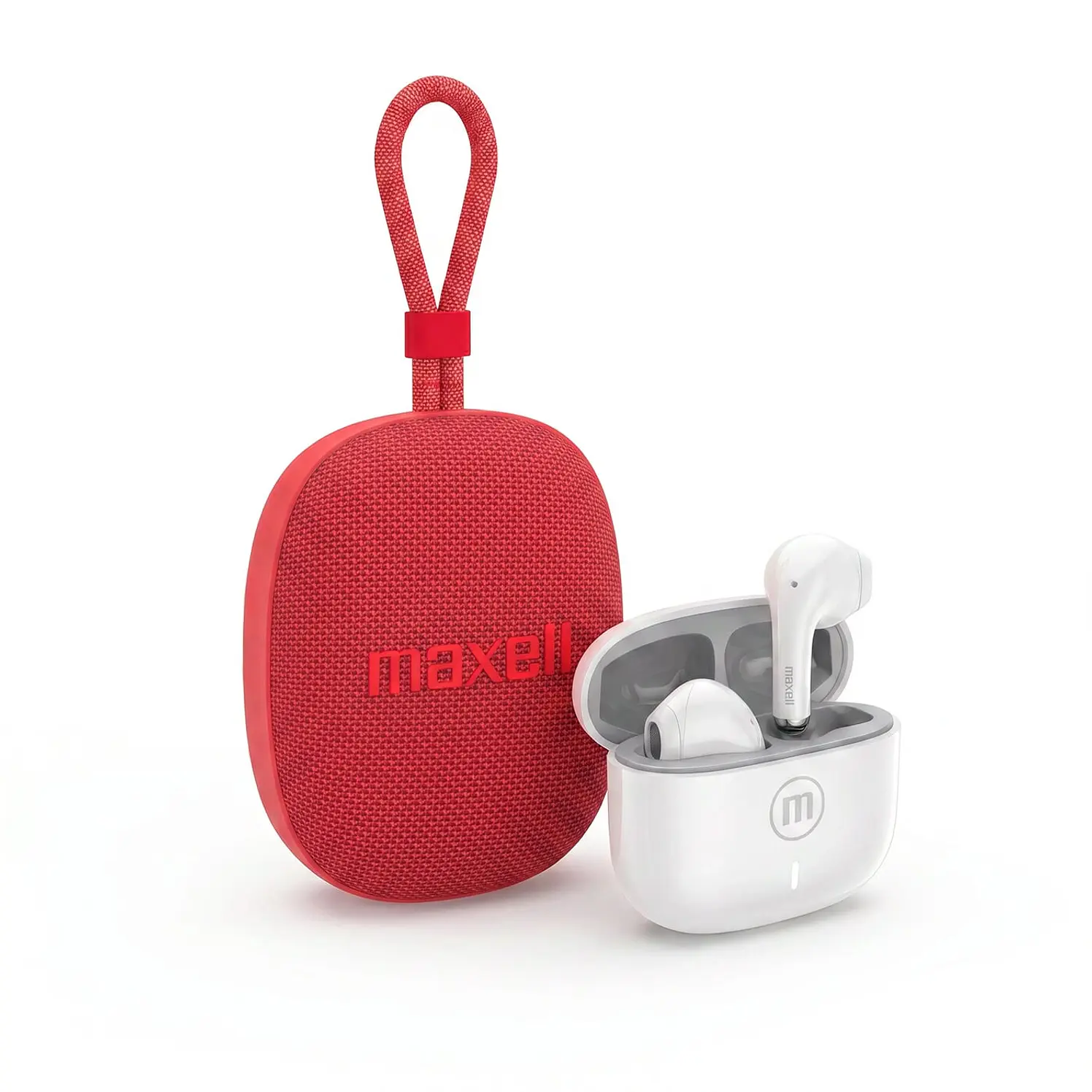 Combo Maxell Audífono Elio Blancos Más Parlante Maxell Trek