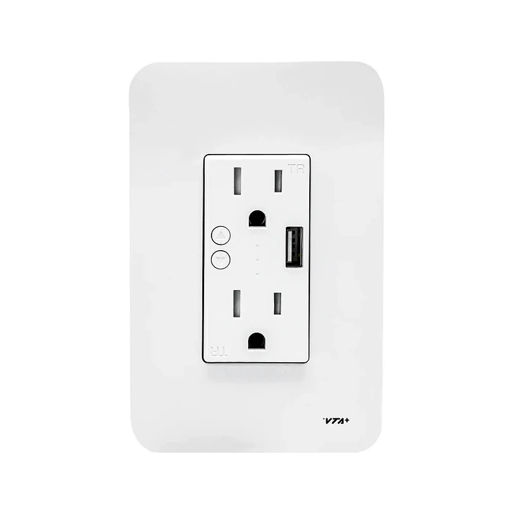 Toma Corriente Inteligente Vtamás 2 Salidas Más USB Blanco