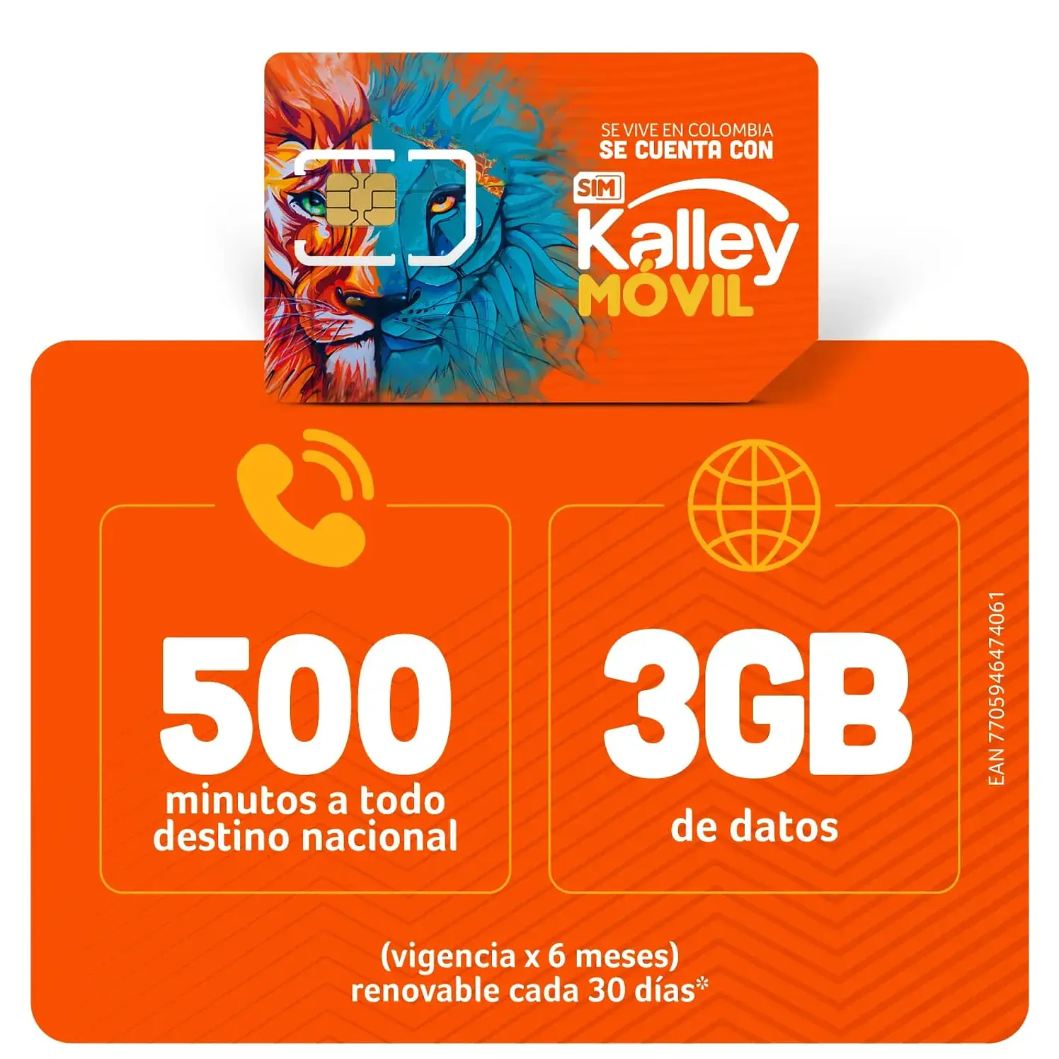 Sim Kalley Card Movil 6 Meses