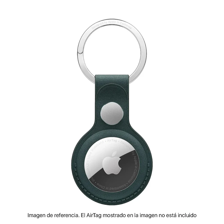 Llavero De Trenzado Fino Para El Airtag Verde Oscuro