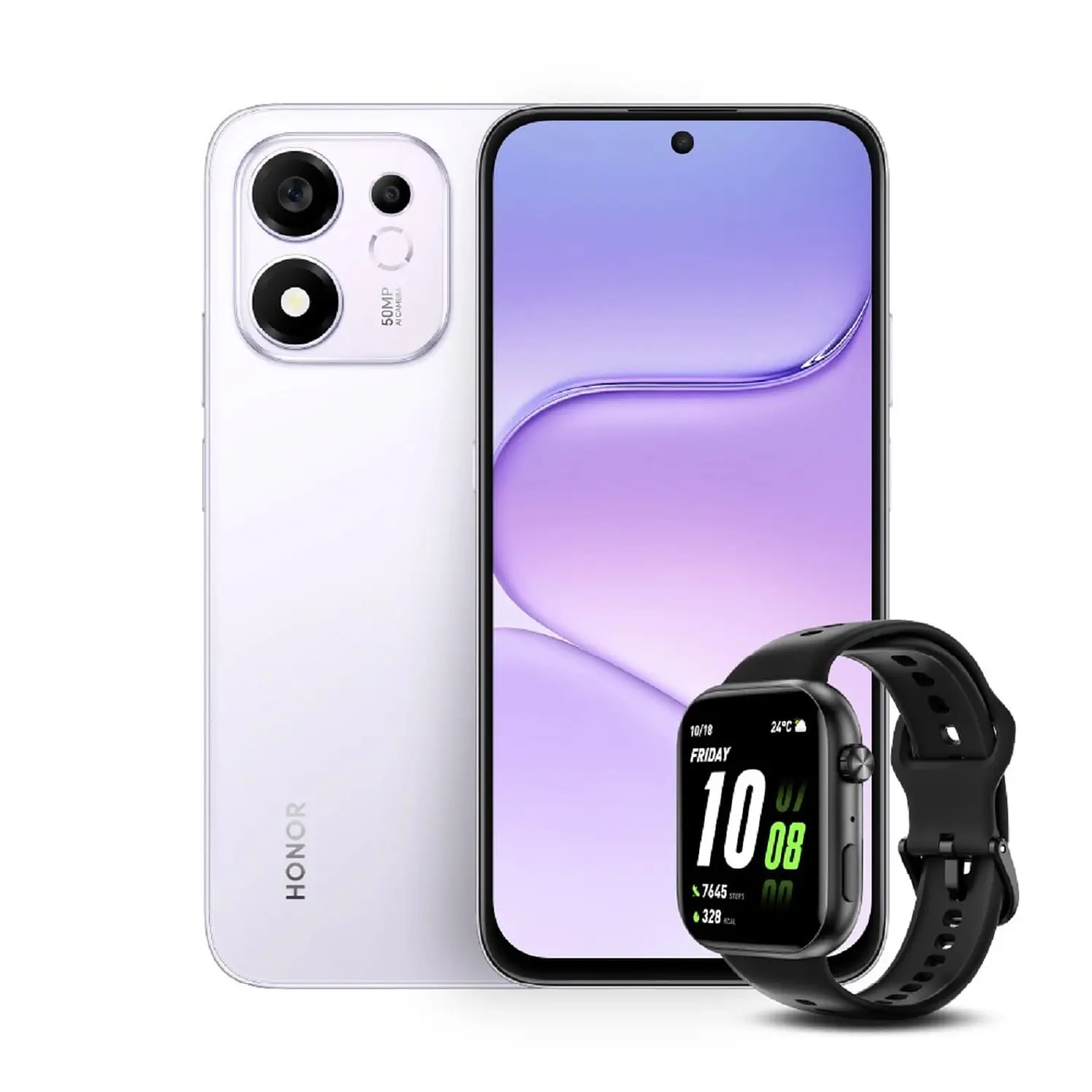 Celular Honor 600 Smart 256 GB 5G Morado Más Reloj