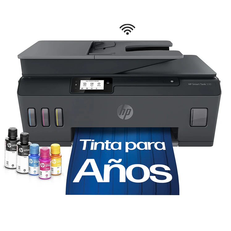 Impresora HP Multifuncional Smart Tank 530 Wifi Negro