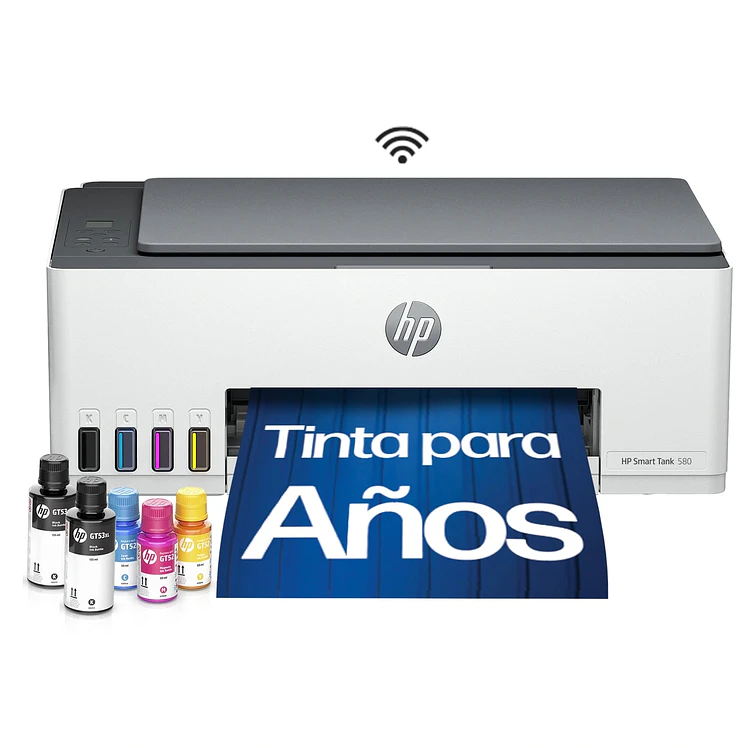 Impresora HP Multifuncional Smart Tank 580 Wifi Hg Blanco