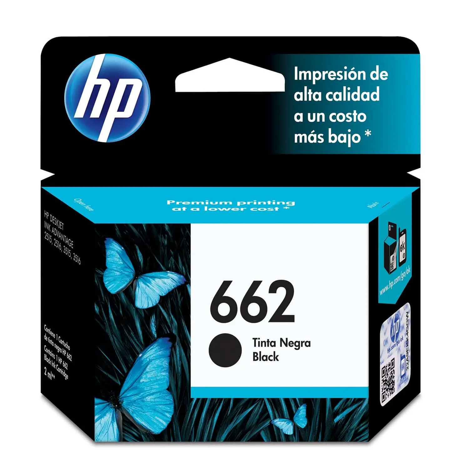 Cartucho HP De Tinta 662 Negra