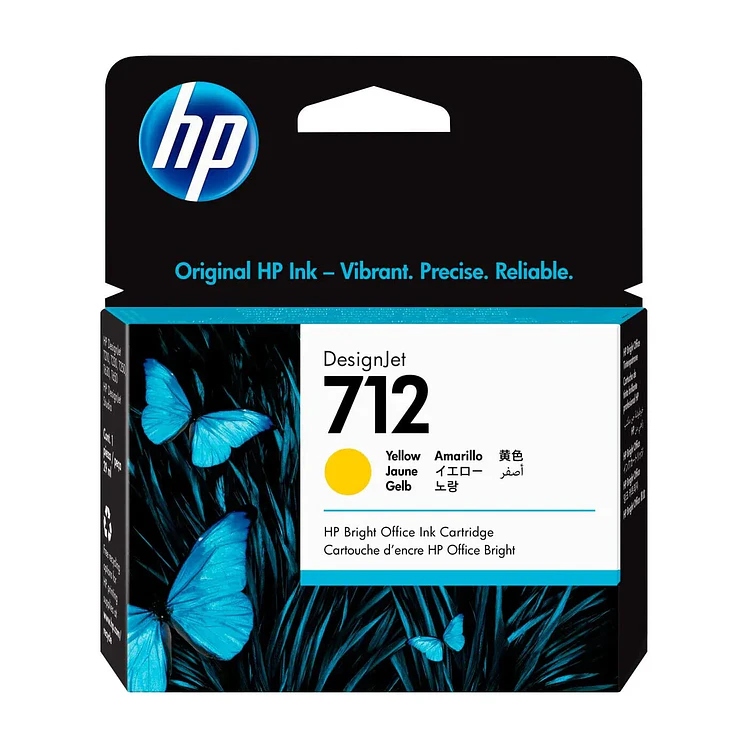 Cartucho HP De Tinta 712 Amarillo 29Ml Para Plotter