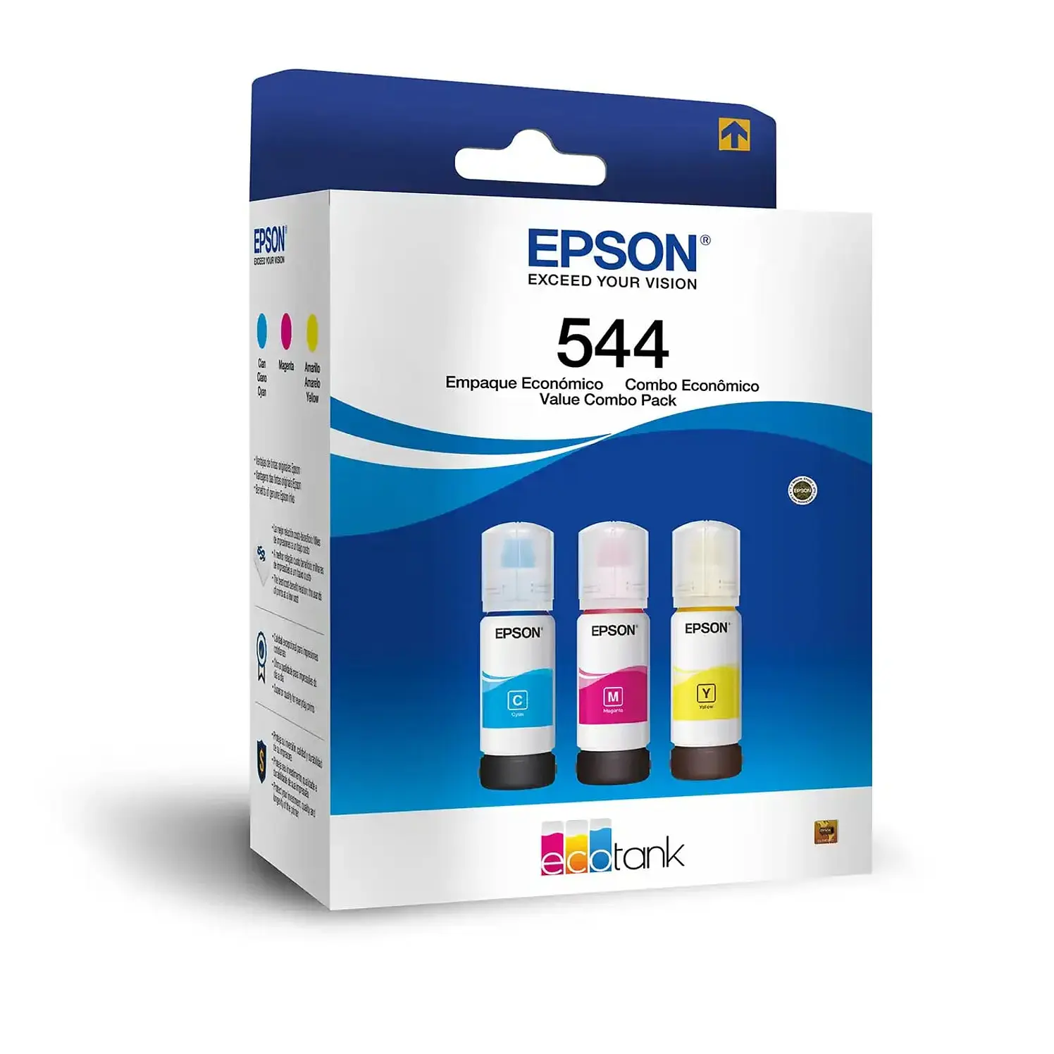 Kit Epson 3 Botellas 544 Color Cyan Magenta Amarillo