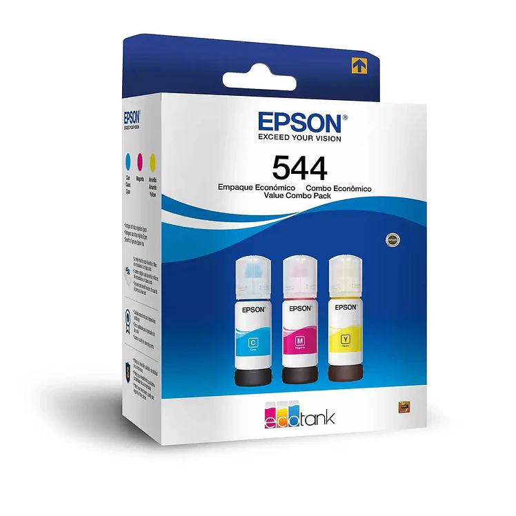 Kit Epson 3 Botellas 544 Color Cyan Magenta Amarillo