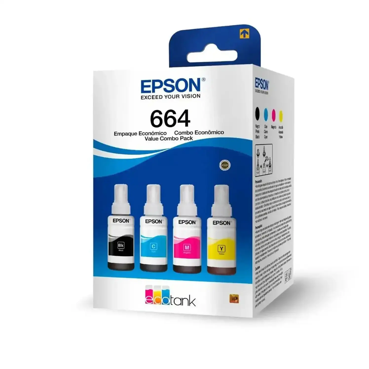 Kit Epson 4 Botellas 664 Color Negro - Amarillo