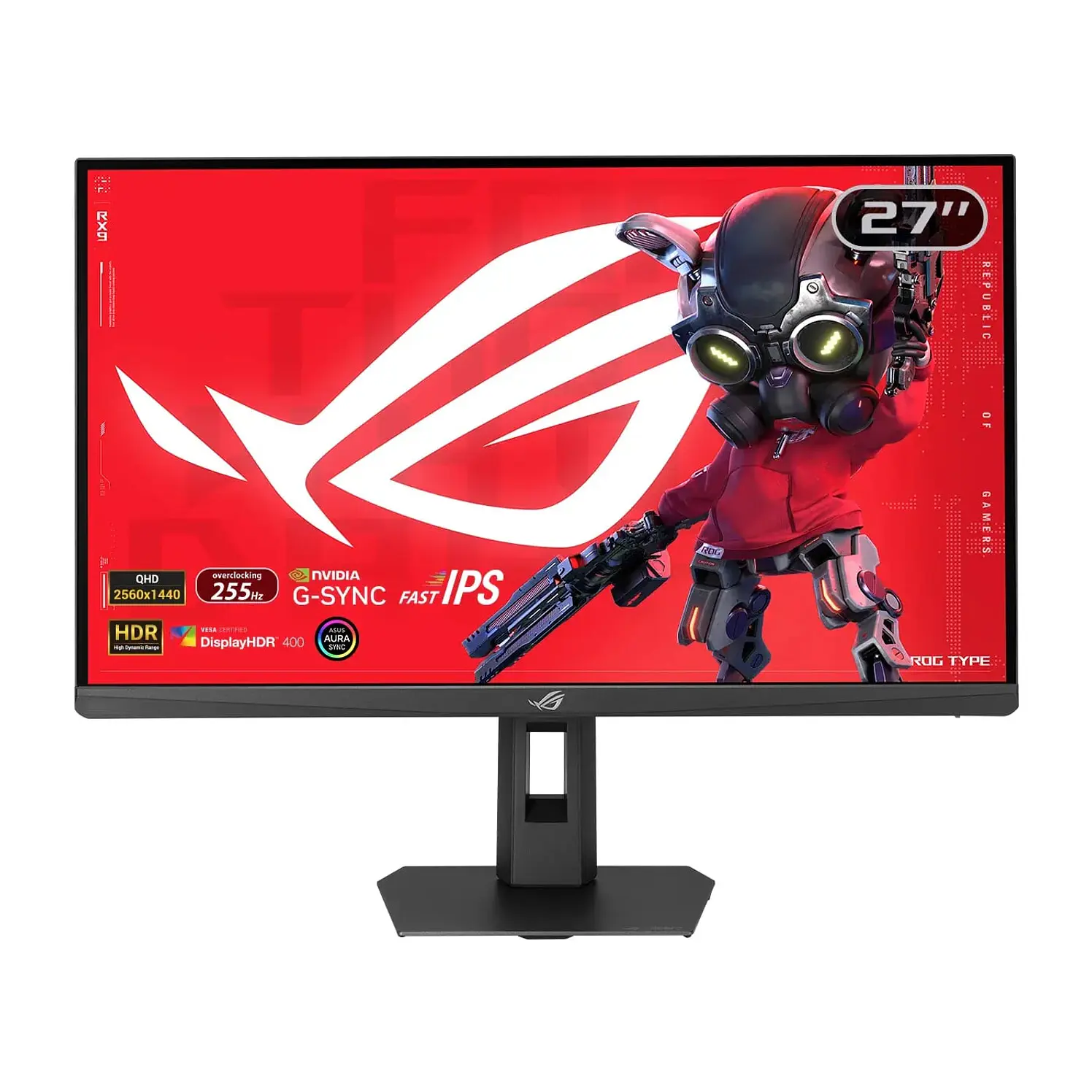 Monitor Asus Rog Gamer Strix 27 Pulg Qhd Plano Negro