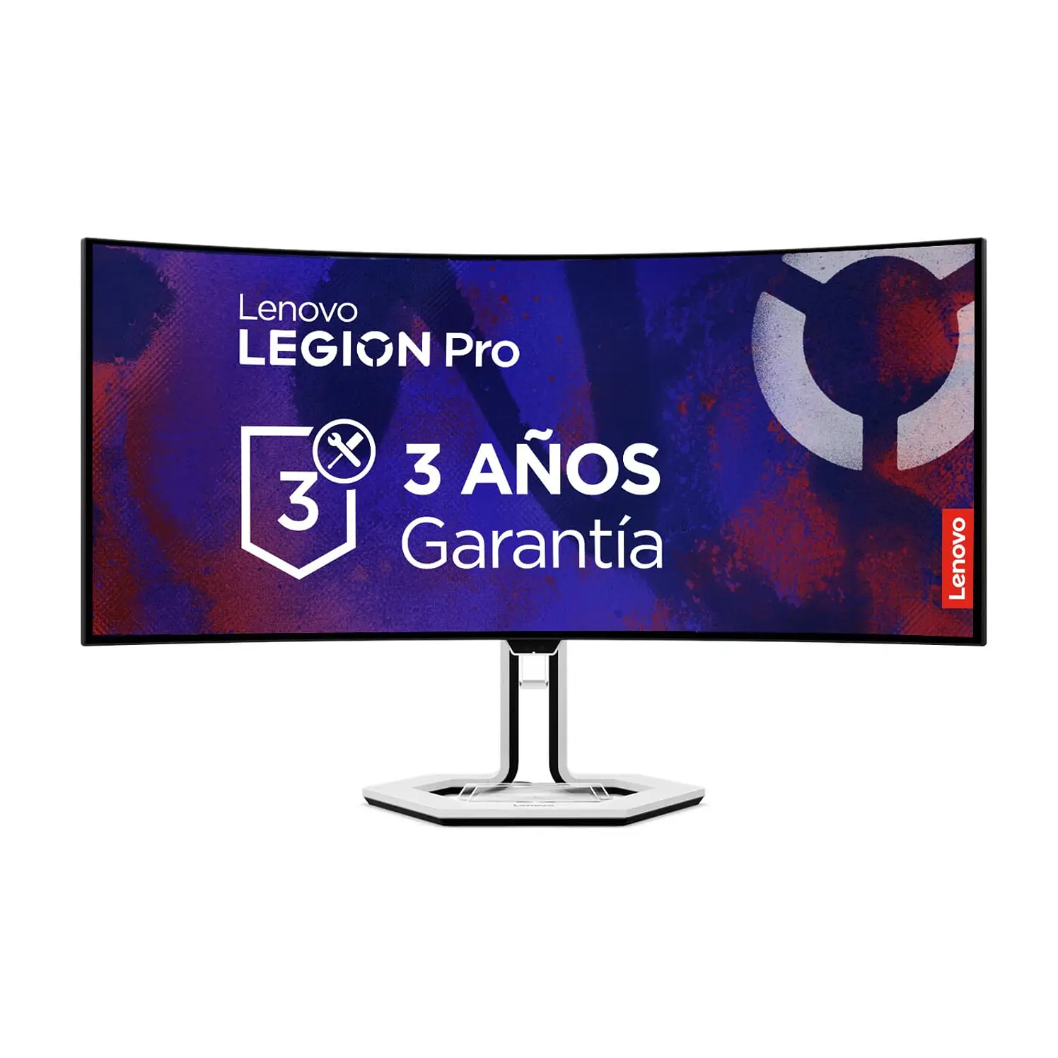 Monitor Lenovo Gamer 34 Legion OLED Wqhd Curvo Blanco Negro