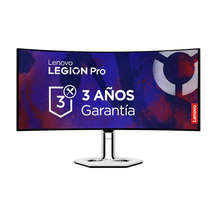 Monitor Lenovo Gamer 34 Legion OLED Wqhd Curvo Blanco Negro