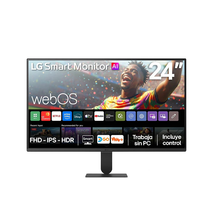 Monitor LG 24 Pulg Smart TV FHD Plano Negro