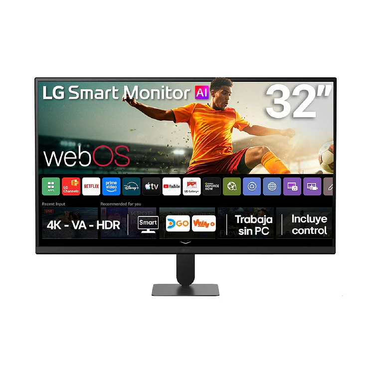 Monitor LG 32 Pulg Smart TV 4K UHD Plano Negro