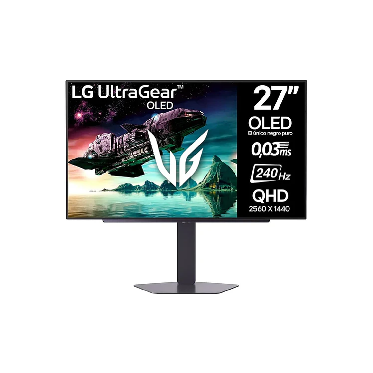Monitor LG Gamer 27 Pulg Ultragear OLED Qhd Plano Negro