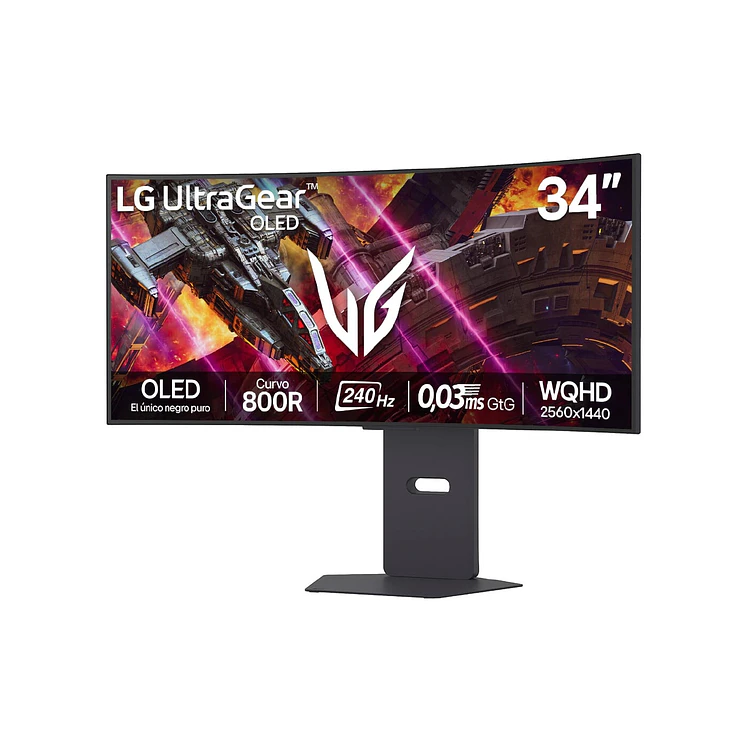 Monitor LG Gamer 34 Pulg Ultragear OLED Wqhd Curvo Negro