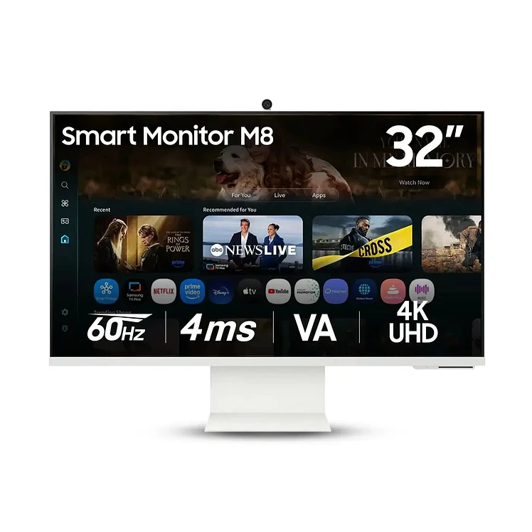 Monitor Samsung 32 Pulg Fm801 Smart 4K Plano Blanco