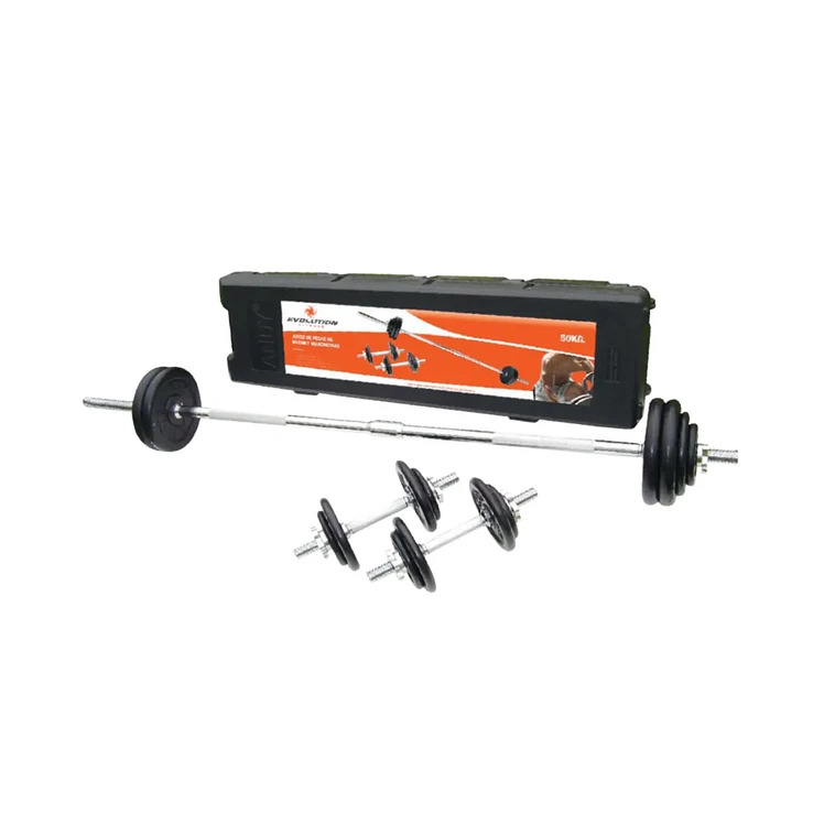 Set De Pesas Evolution 50 Kg Negro